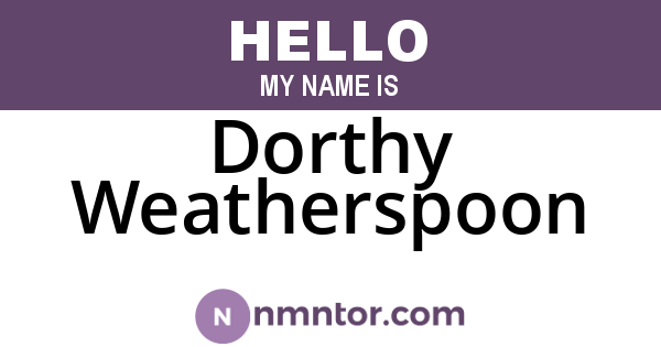 Dorthy Weatherspoon