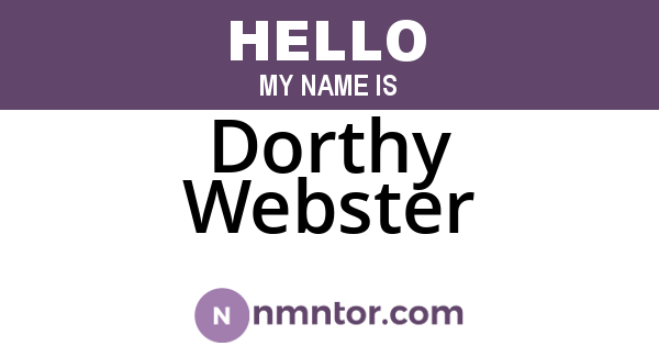 Dorthy Webster