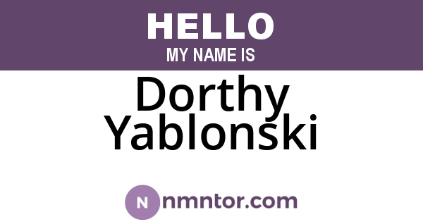 Dorthy Yablonski
