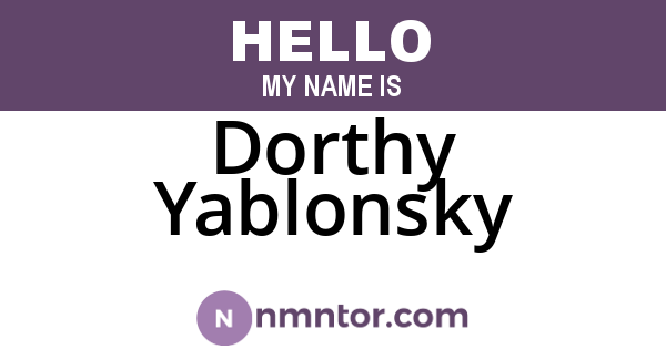 Dorthy Yablonsky