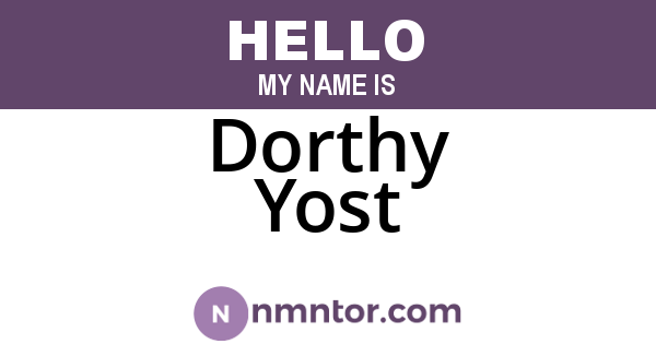 Dorthy Yost