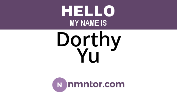 Dorthy Yu