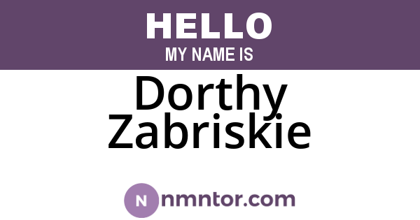 Dorthy Zabriskie
