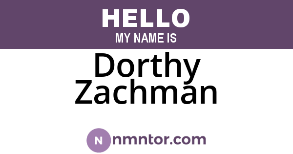 Dorthy Zachman