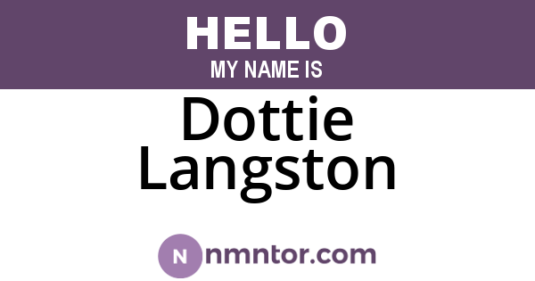 Dottie Langston
