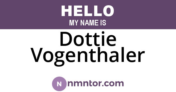 Dottie Vogenthaler