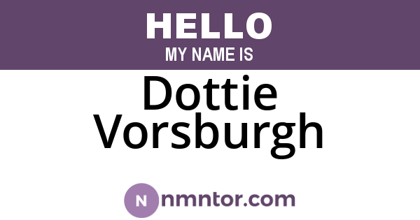 Dottie Vorsburgh