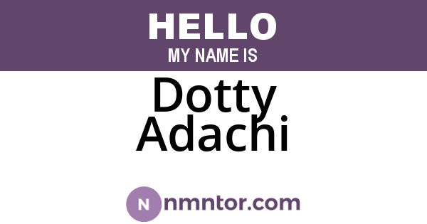 Dotty Adachi