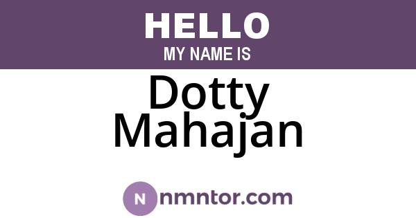 Dotty Mahajan