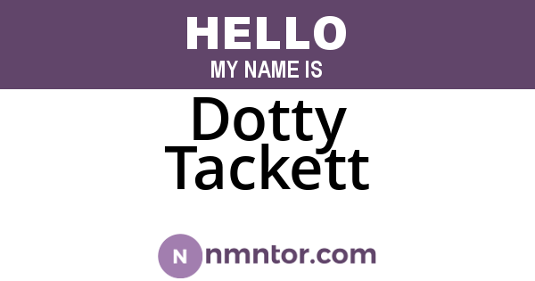 Dotty Tackett