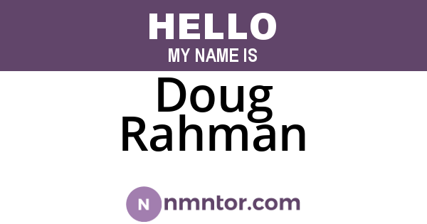 Doug Rahman