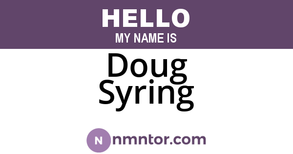 Doug Syring
