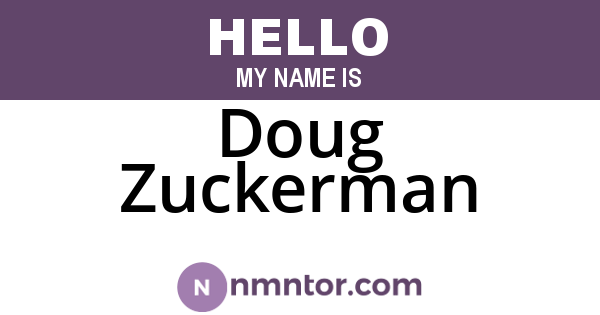 Doug Zuckerman
