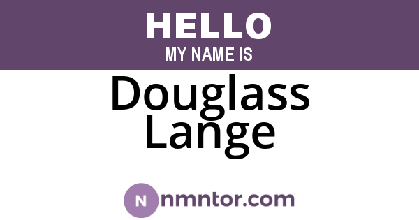 Douglass Lange