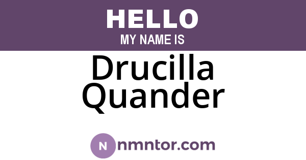 Drucilla Quander