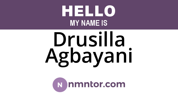 Drusilla Agbayani