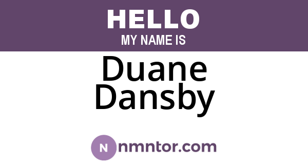 Duane Dansby