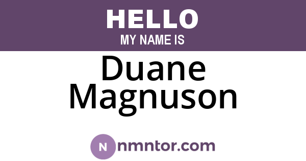 Duane Magnuson