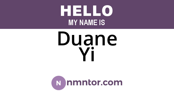 Duane Yi