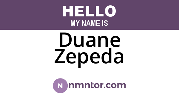 Duane Zepeda