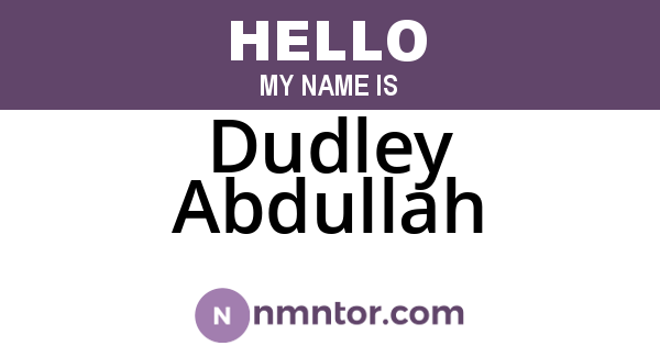Dudley Abdullah