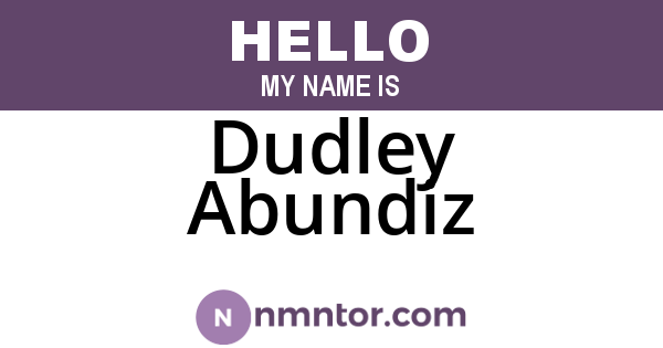 Dudley Abundiz