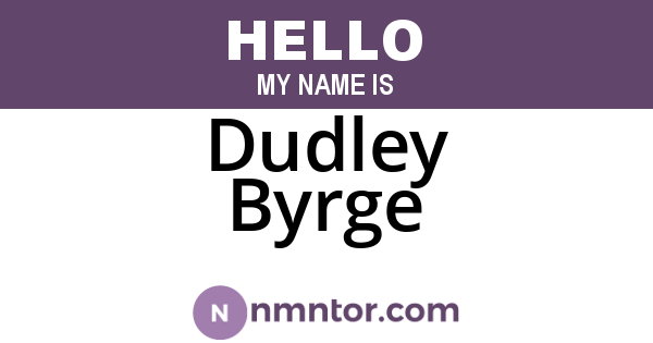 Dudley Byrge