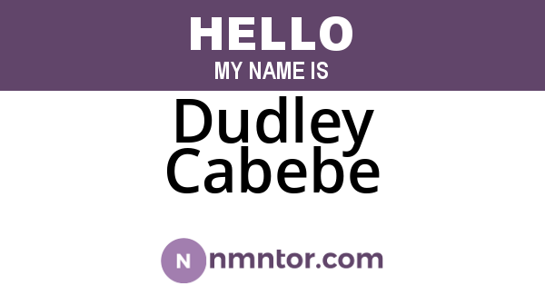 Dudley Cabebe