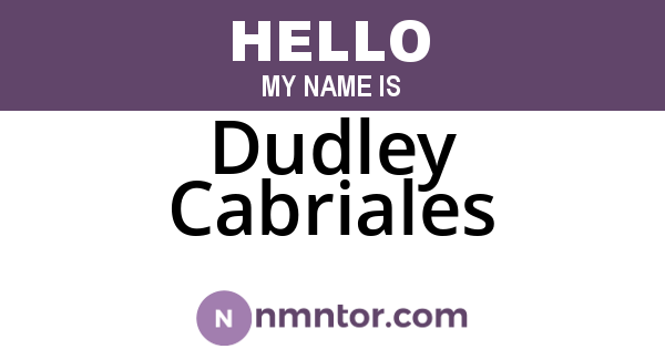 Dudley Cabriales