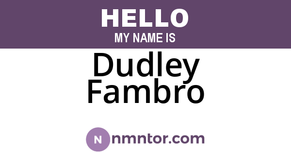 Dudley Fambro