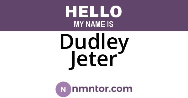 Dudley Jeter