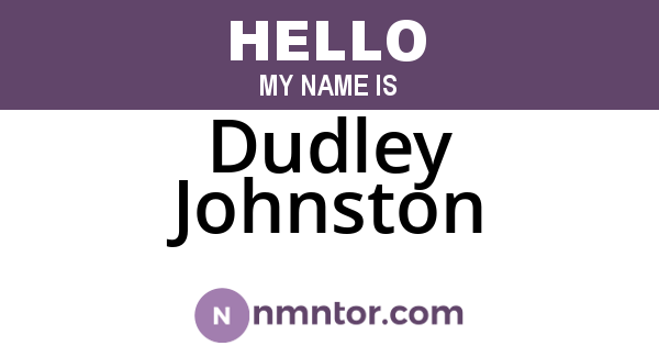 Dudley Johnston