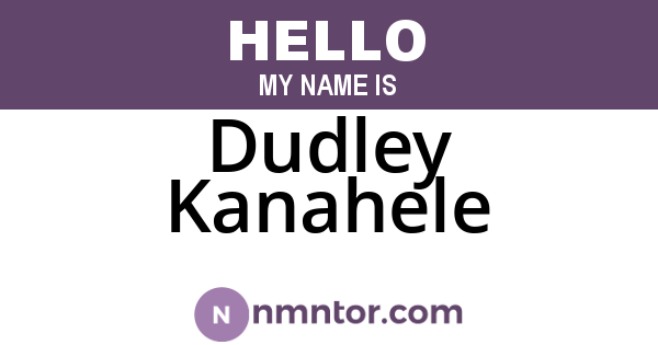 Dudley Kanahele