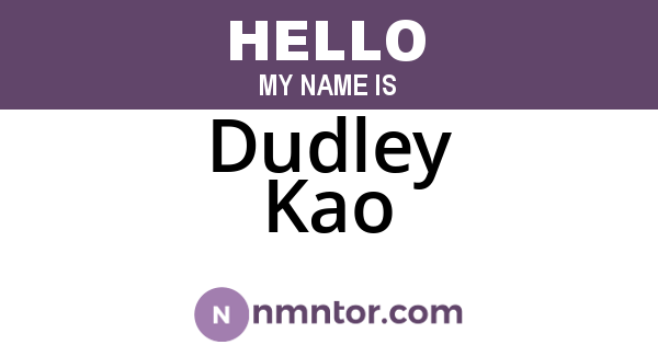 Dudley Kao