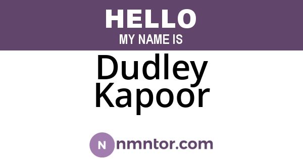 Dudley Kapoor