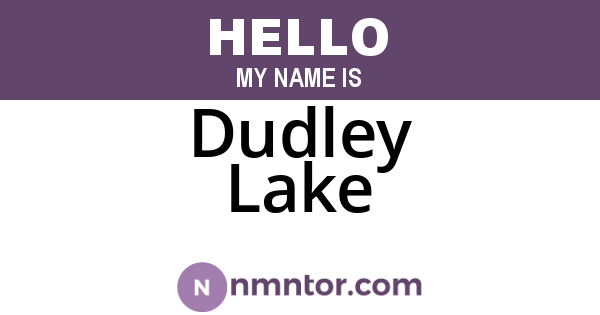 Dudley Lake