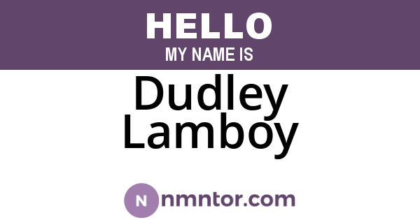 Dudley Lamboy