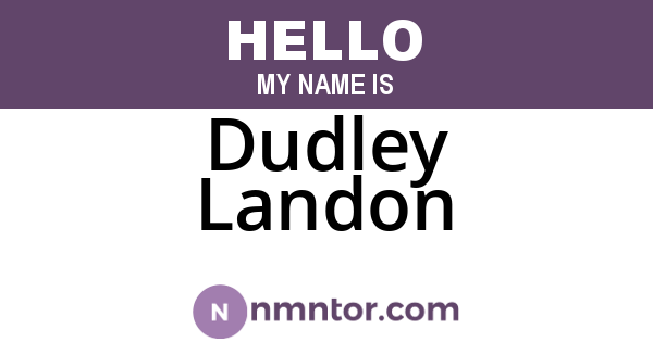Dudley Landon