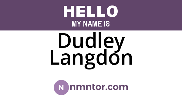 Dudley Langdon
