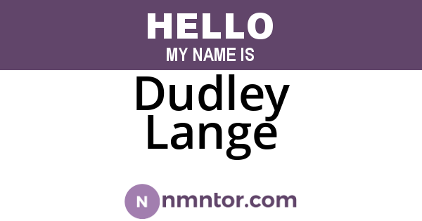 Dudley Lange