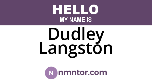 Dudley Langston