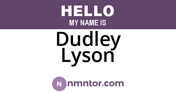 Dudley Lyson