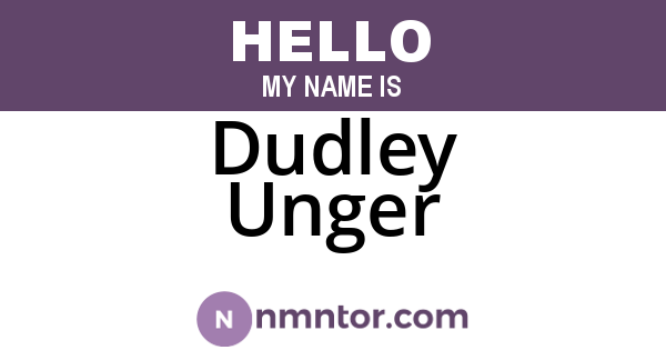 Dudley Unger