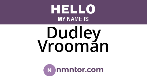 Dudley Vrooman