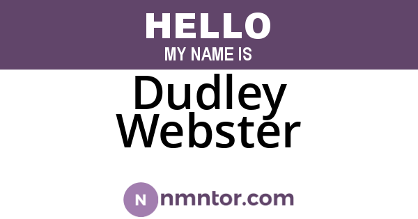 Dudley Webster