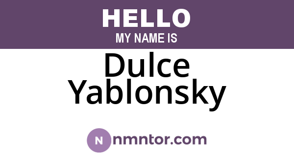 Dulce Yablonsky