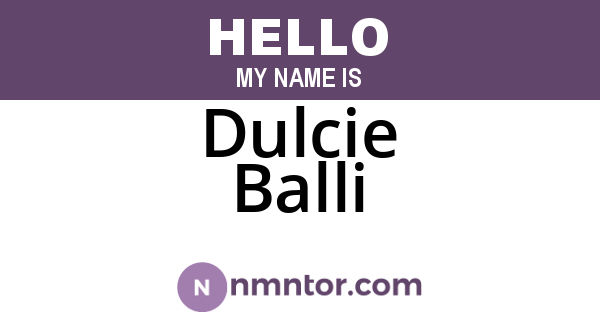 Dulcie Balli