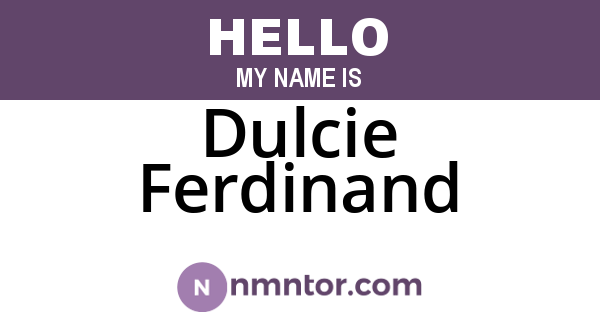 Dulcie Ferdinand