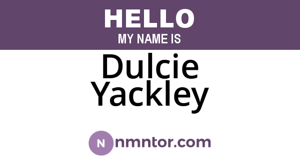Dulcie Yackley