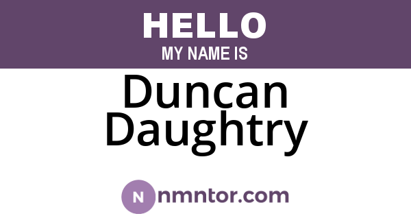 Duncan Daughtry